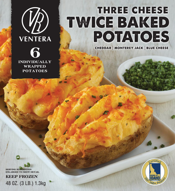 THREE CHEESE TWICE BAKED POTATOES - 6 Individually Wrapped Potatoes